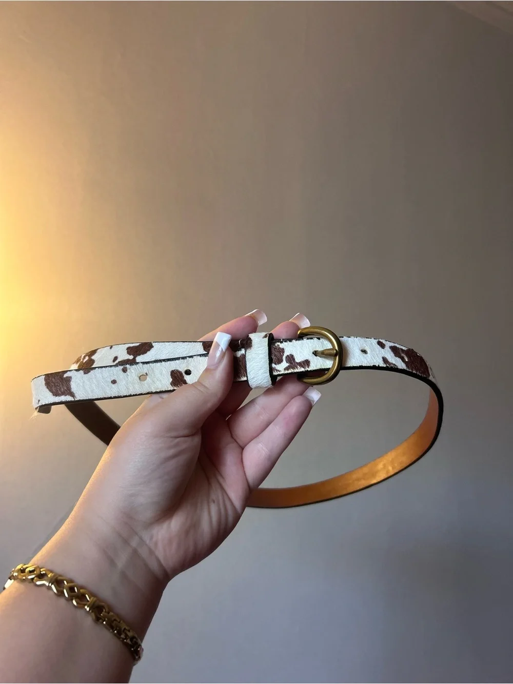 Faux Cowhide Belt